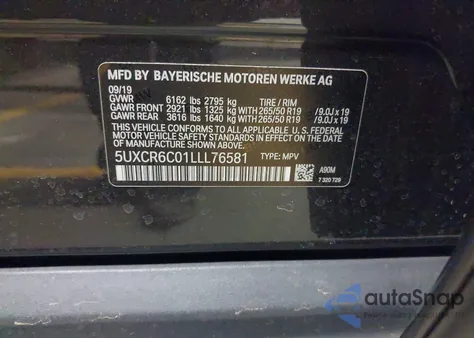 2020 BMW X5 xDrive40I z USA, uszkodzony, nr VIN 5UXCR6C01LLL76581